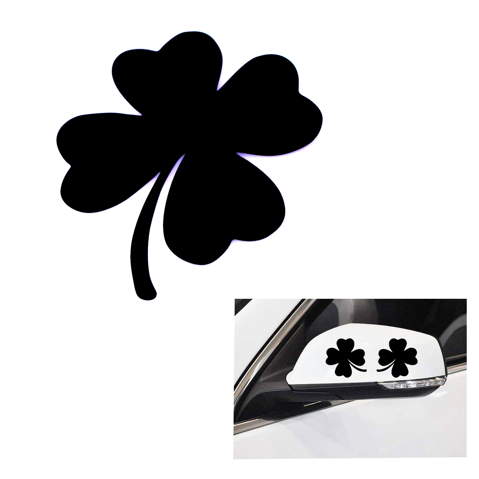 Black Four Leaf Clover Lucky Decal For Auto Car Window Sticker Cover