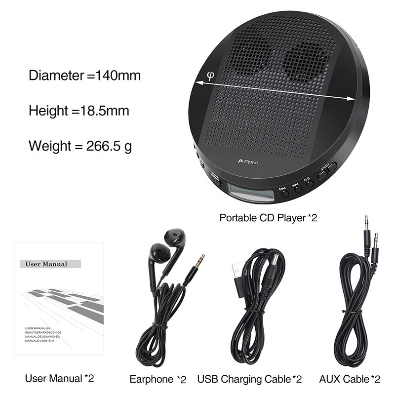 small portable cd player with speakers for car