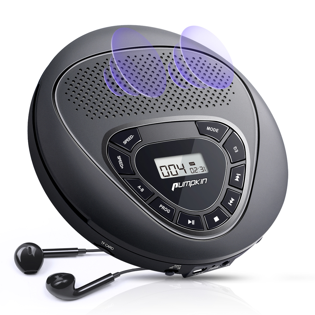 Rechargeable Portable CD Player with Speakers for Car Builtin Battery