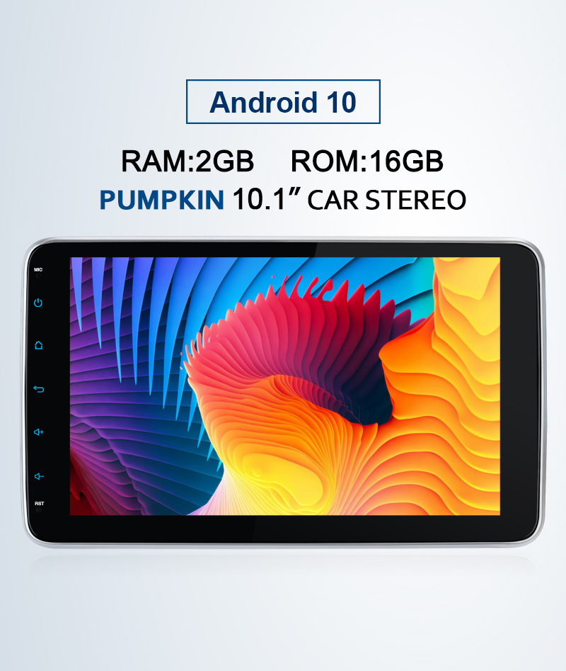 Pumpkin 10.1" Android 10.0 Autoradio 1 DIN GPS NAVI DAB Touchscreen WiFi USB RDS