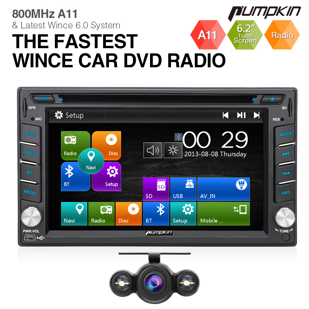 6.2" Touch Screen 2 Din Car DVD Player GPS Sat Nav Radio