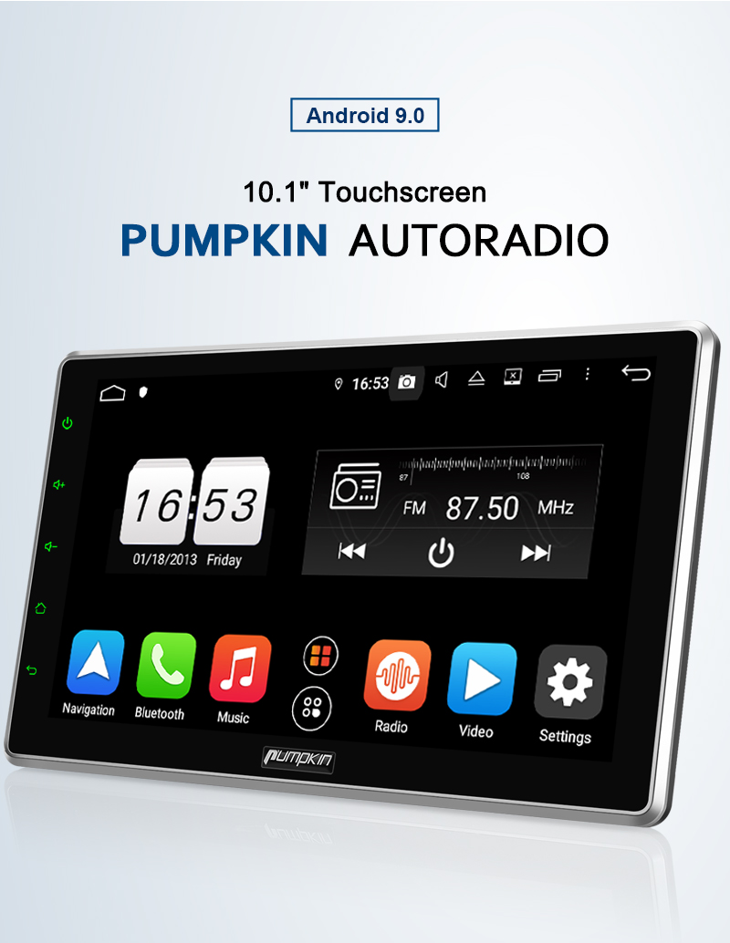 Pumpkin 10.1 Zoll Android Autoradio 2 DIN GPS Navi DAB+
