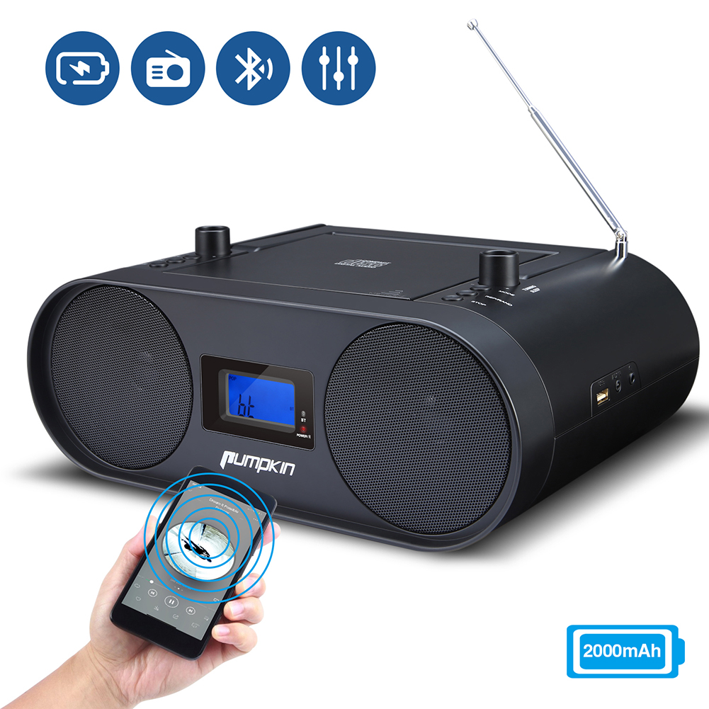 Tragbarer CDPlayer Bluetooth FM Radio Kinder CD Radio USB